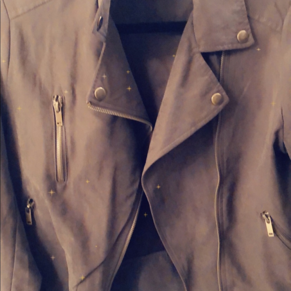 Grey light suede retro jacket
